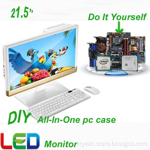 Desktop computer all in one pc case without computer part 21.5" LED monitor case pc